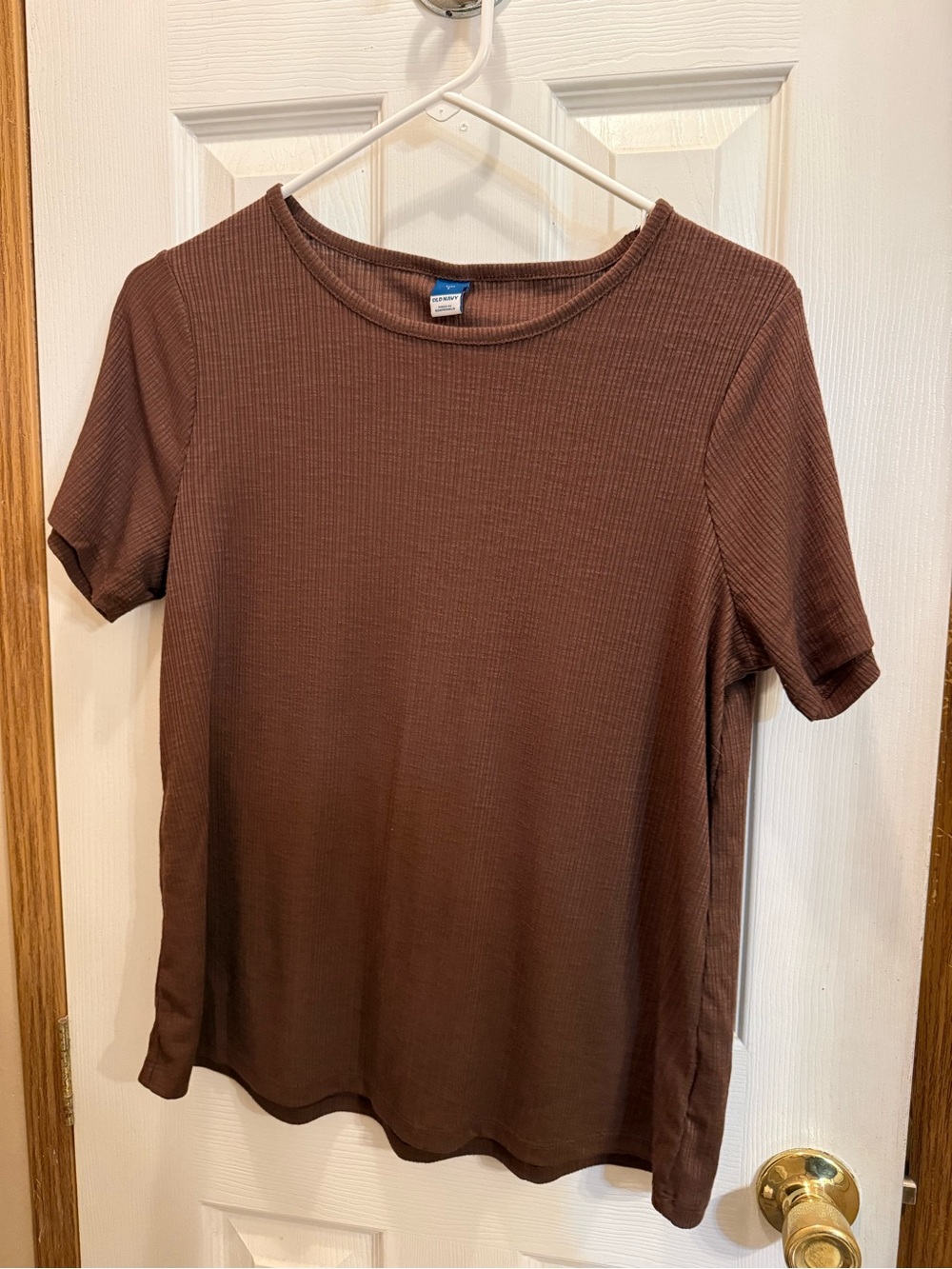 Old Navy Brown Ribbed Short Sleeve Tee